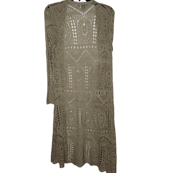 Chelsea & Theodore brown, long open front sweater with long sleeves. Size S - Picture 3 of 5